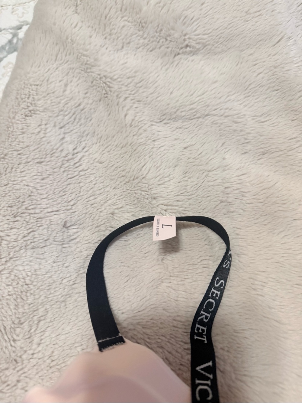 Victoria's Secret Pale Pink Wireless Padded Bralette with Black Straps - Picture 3 of 4